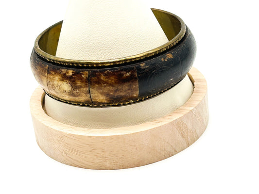 Vintage Natural Organic Material Brass Bangle Boho Natural Bracelet Bohemian 6.5
