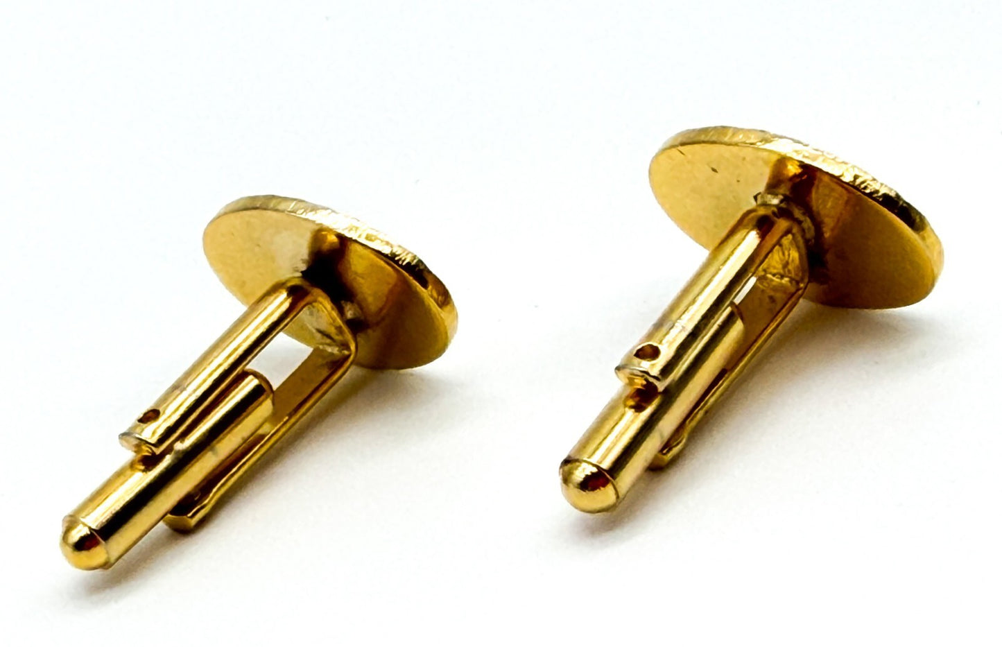 Vintage Gold Tone Starburst Cufflinks Diamond Cut Formal Mens