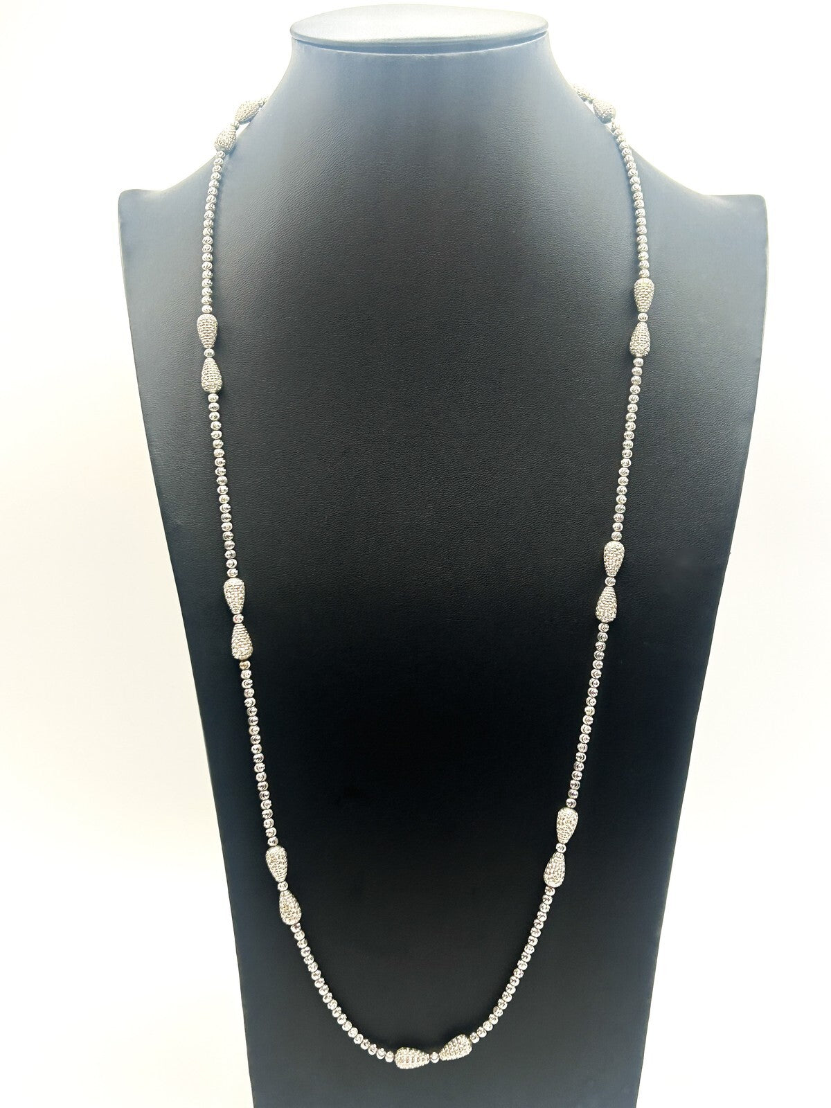 Signed OFFICINA BERNARDI Sterling Silver 925 Italy Long Necklace – 30”