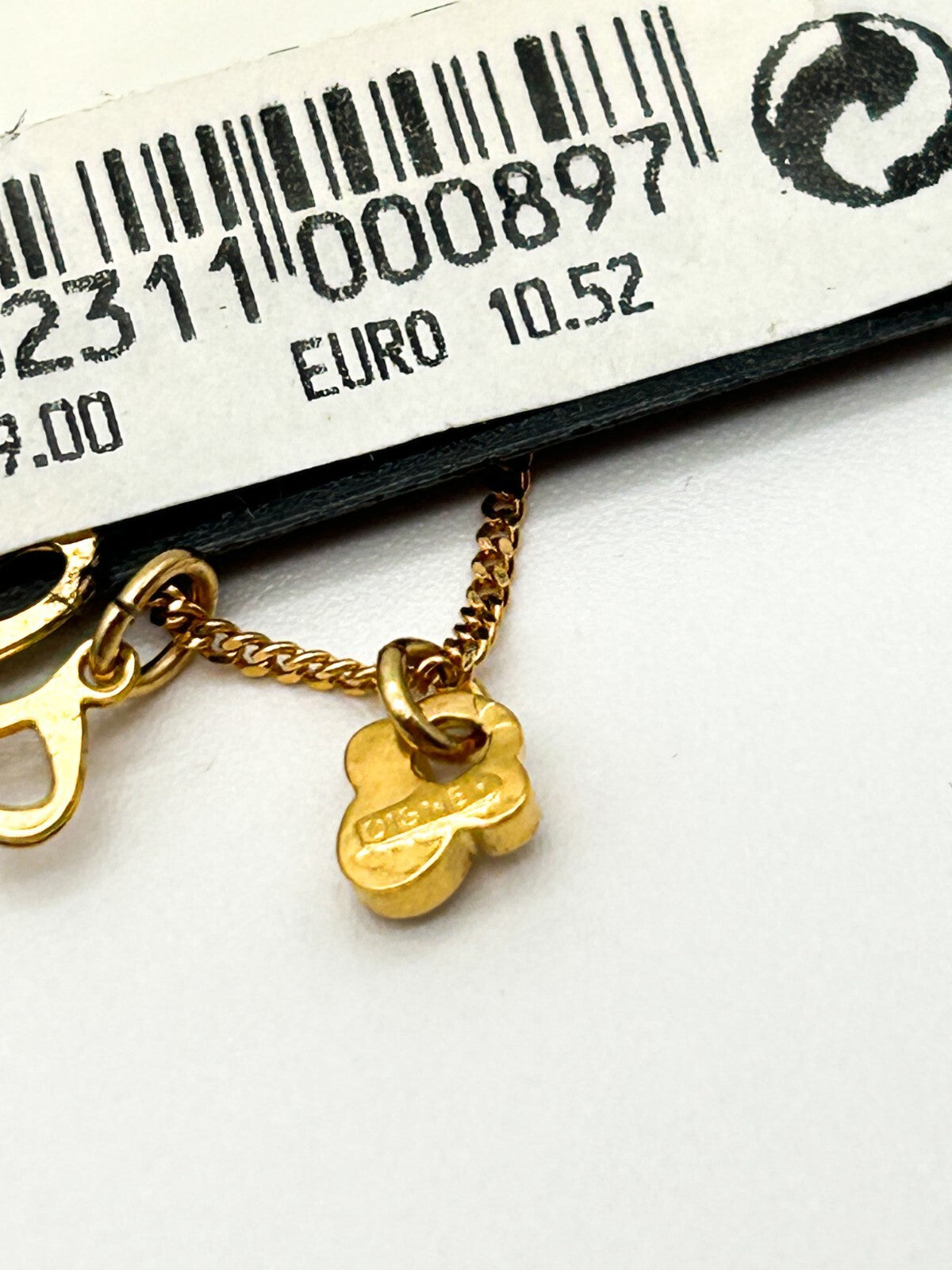 Vintage Disney Disneyland Paris Gold Tone ‘H’ Initial Necklace Austrian Crystal