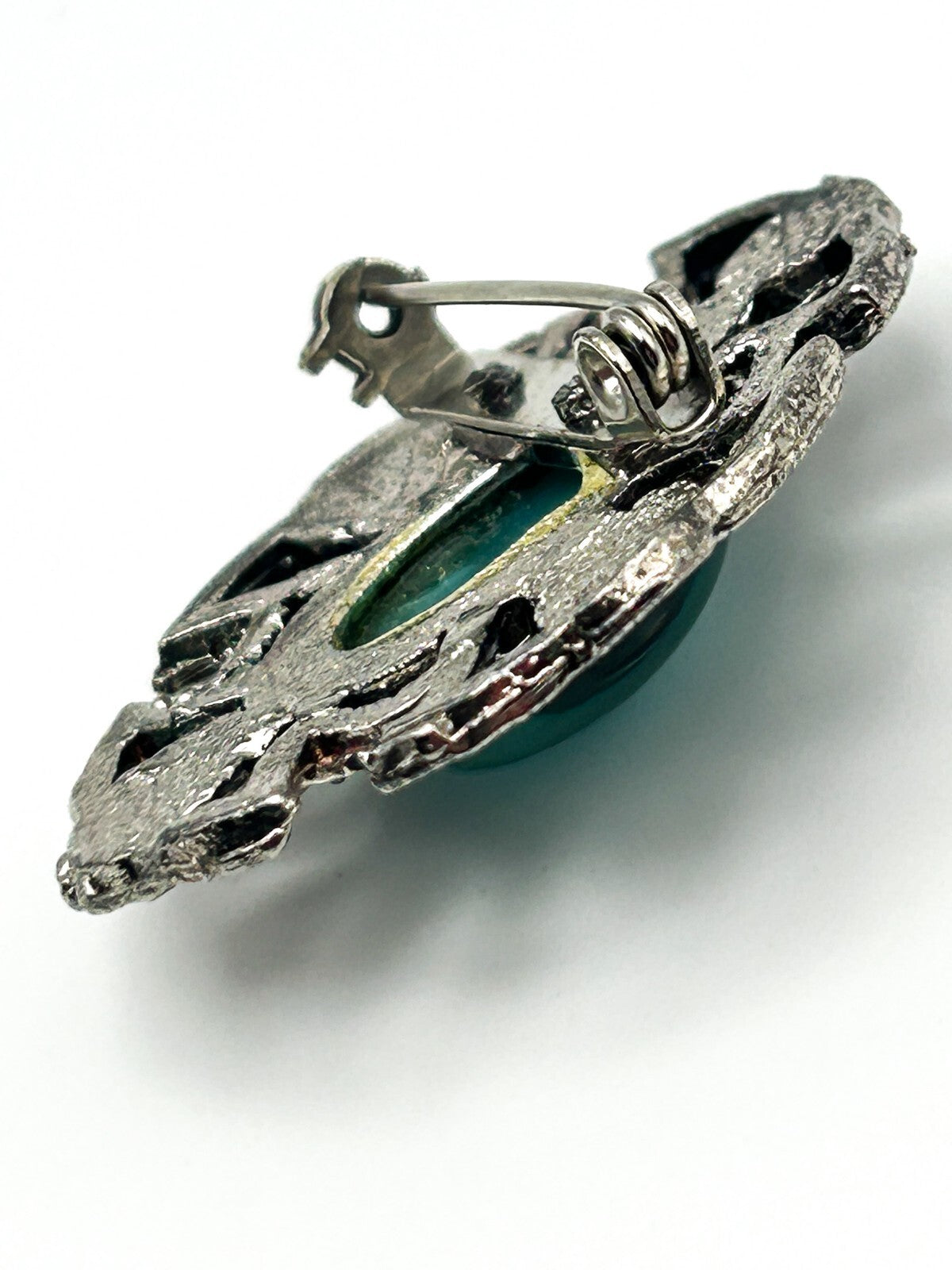 Celtic Knot Brooch Pewter Turquoise Style Cabochon Cross Pin