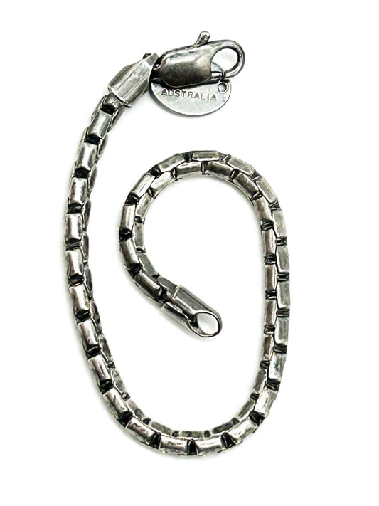 Innersoul Australia Bracelet Silver Tone Box Link Chain Y2K Vintage