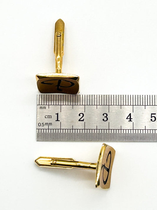 Vintage Carlton Gold Tone Initial P Cufflinks Boxed - Mens Formal Wear