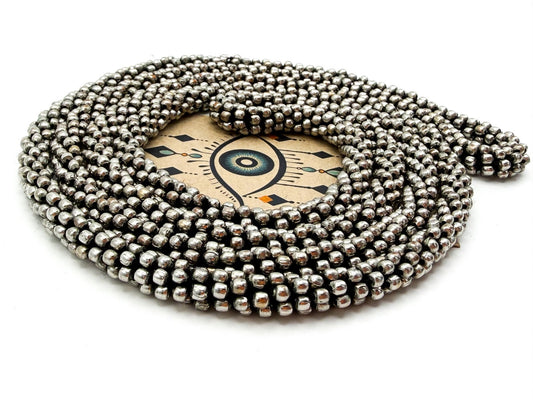 Silver Tone Popcorn Style Bead Necklace – Multi Strand Look