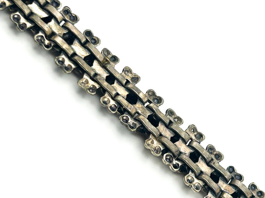 Vintage Silver Tone Elephant Panel Link Bracelet Boho