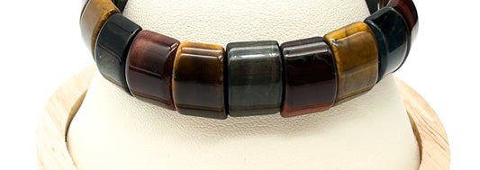 Tiger’s Eye Stretch Bracelet Multicolour Panel Stone Bracelet