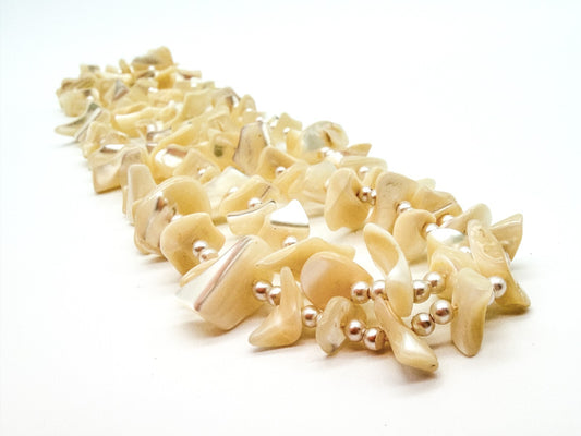 Vintage Mother of Pearl Chip Bead Continuous Strand Necklace