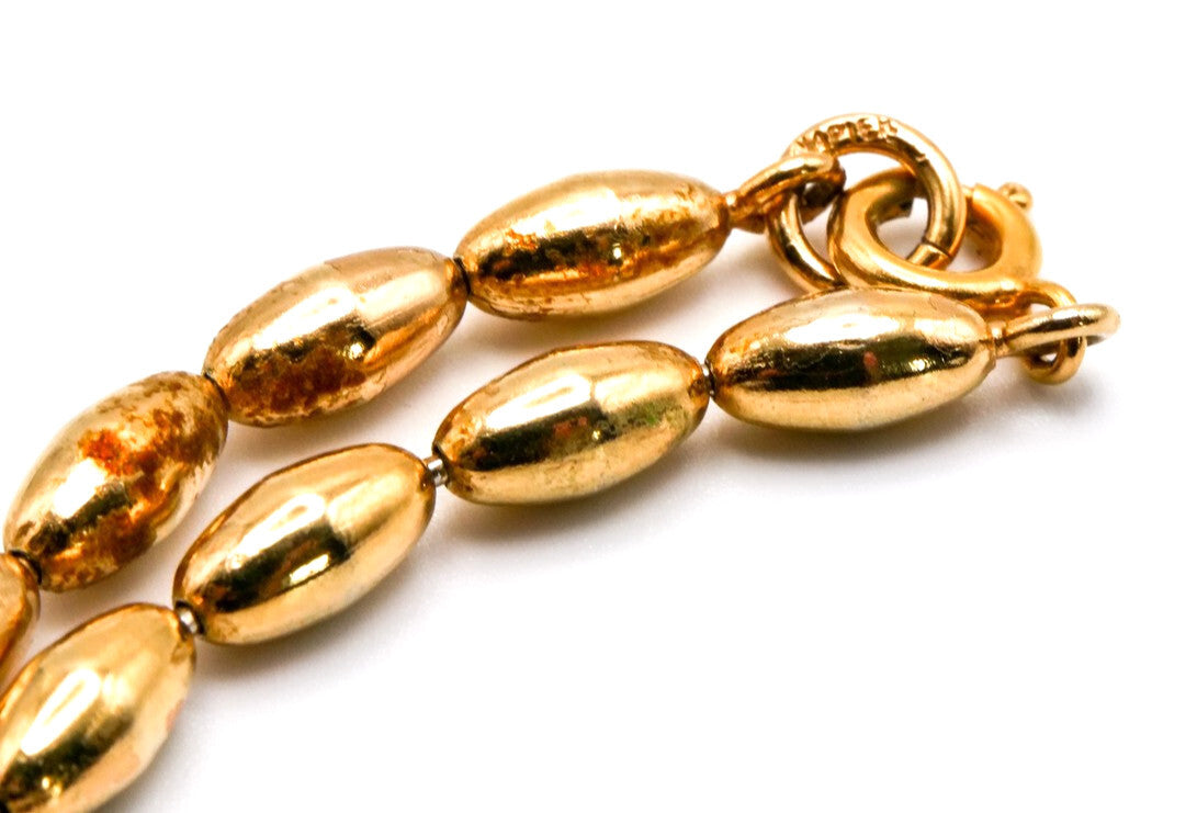 Napier Gold Tone Oval Bead Long Strand Necklace – 64”