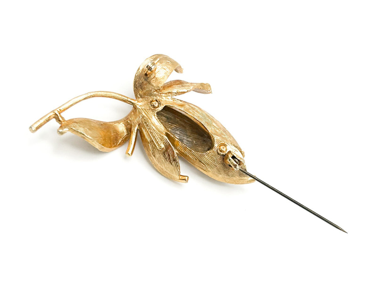 Signed Rare HOLLYWOOD Flower Leaf Petal Brooch Vintage