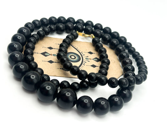 Black beaded necklace