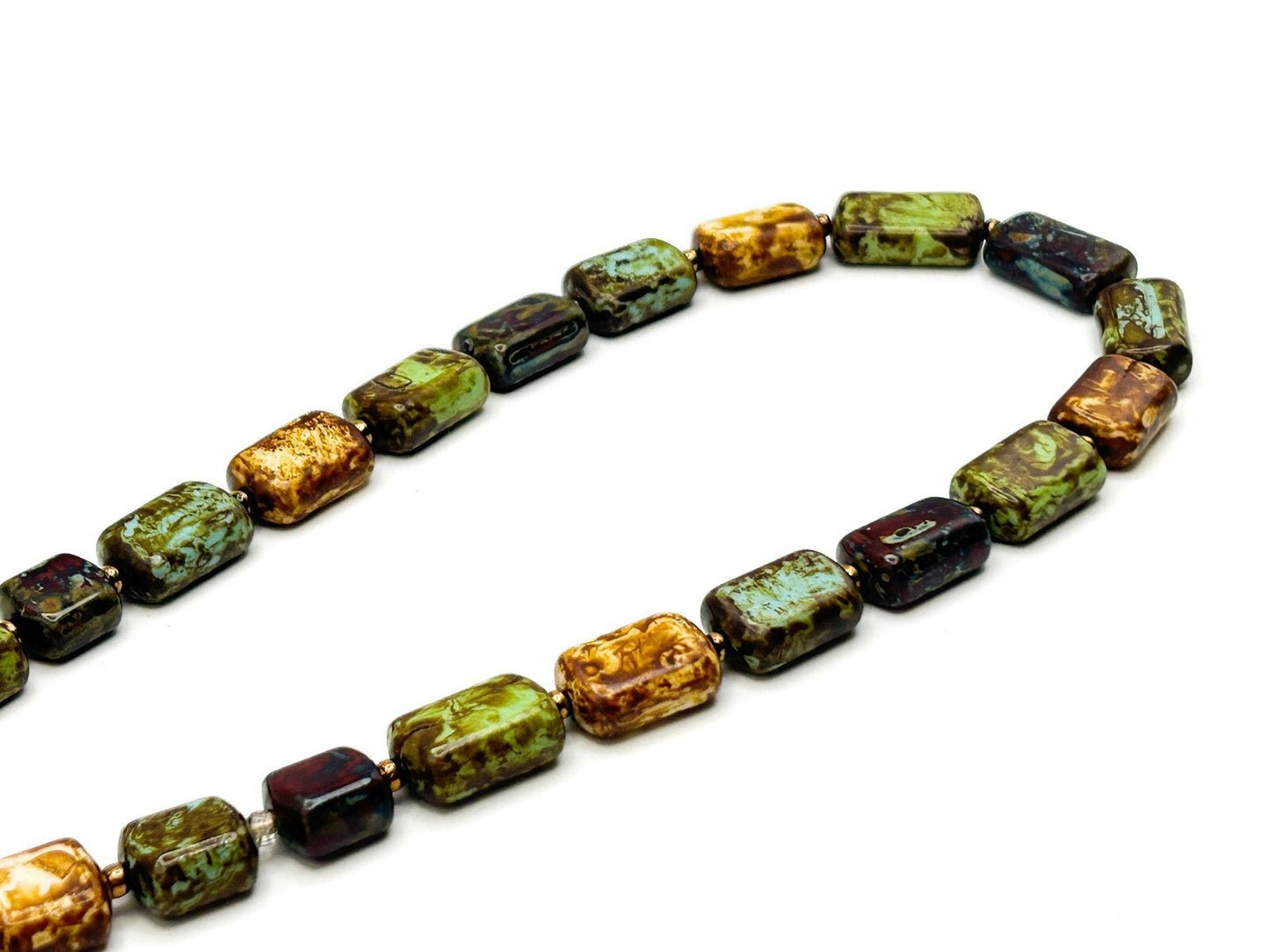Vintage Picasso Mottled Glass Bead Necklace – 21.5”