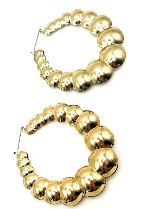4X Bundle Vintage Oversized Lightweight Gold & Silver Tone Large Hoop Earrings