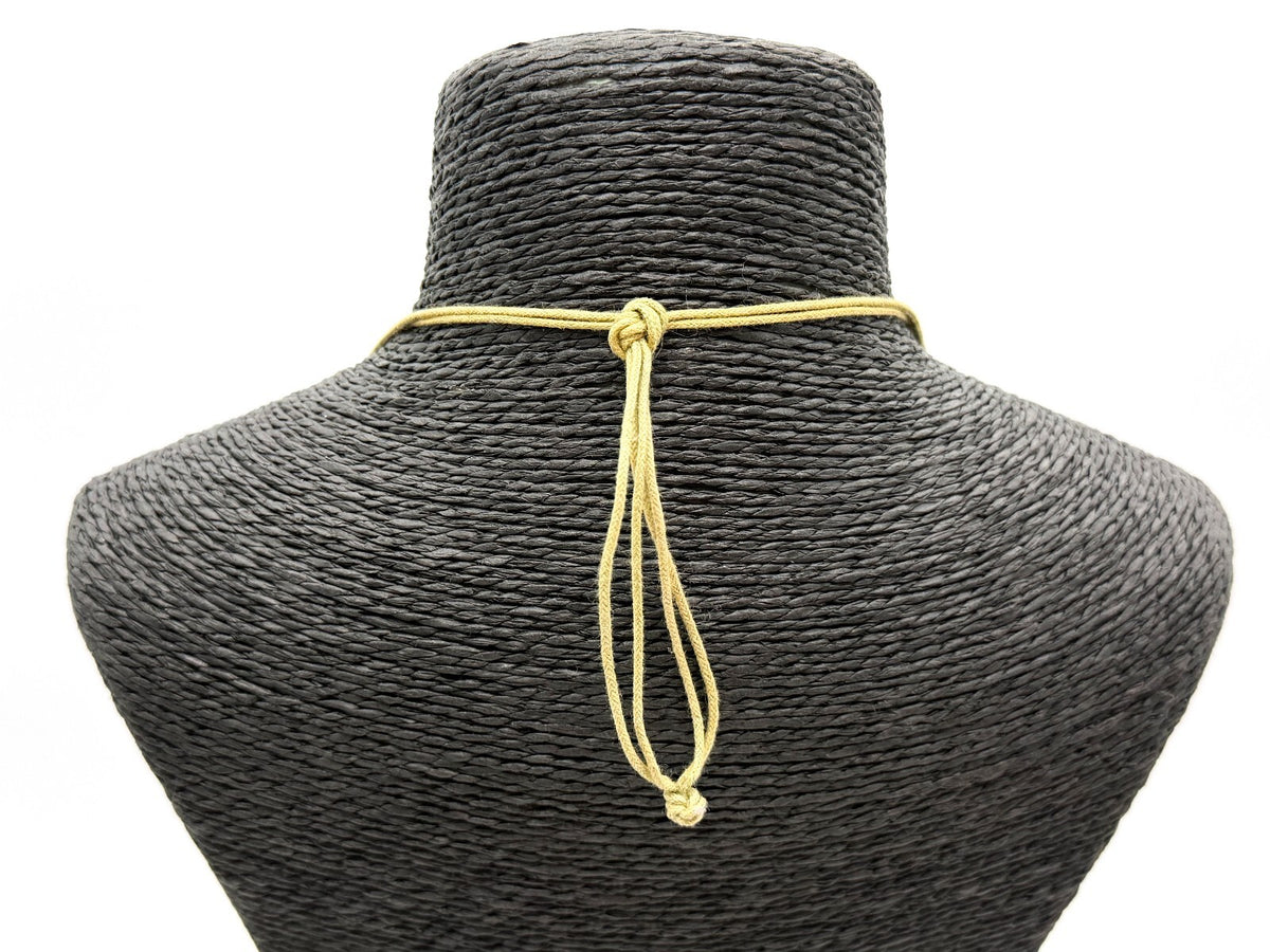 Kukui Nut Statement Necklace Brown Yellow Hand Knotted Adjustable Natural