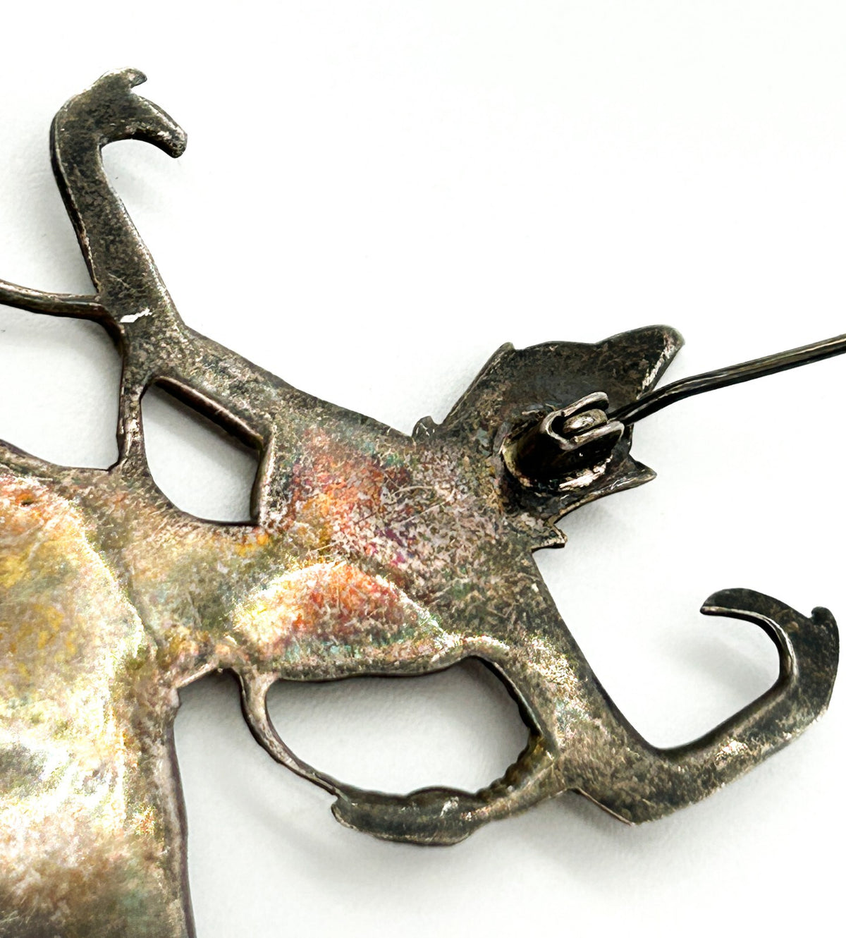 Vintage Siam Sterling Silver Thai Dancing Goddess Brooch Art Deco 1930s Signed