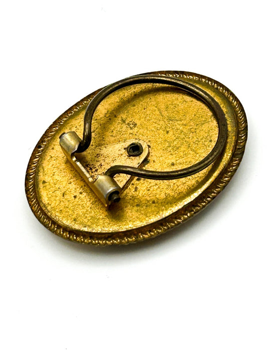 Vintage Oriental-Style Dragon Scarf Clip in Brass Tone (c. 1960s–1970s)