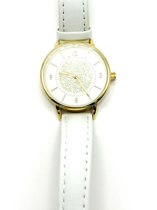 Vintage Secret Dreams Ladies Watch White Strap and Swarovski Crystal Dial