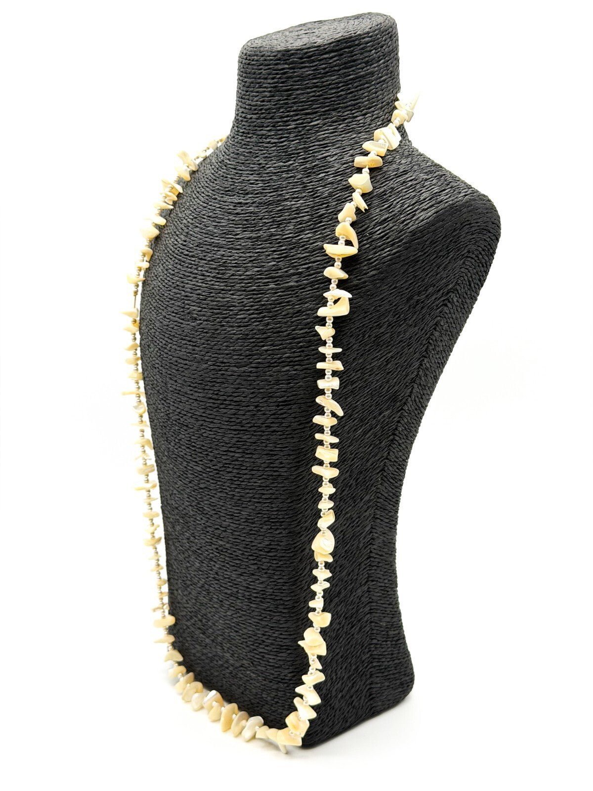 Vintage Mother of Pearl Chip Bead Continuous Strand Necklace
