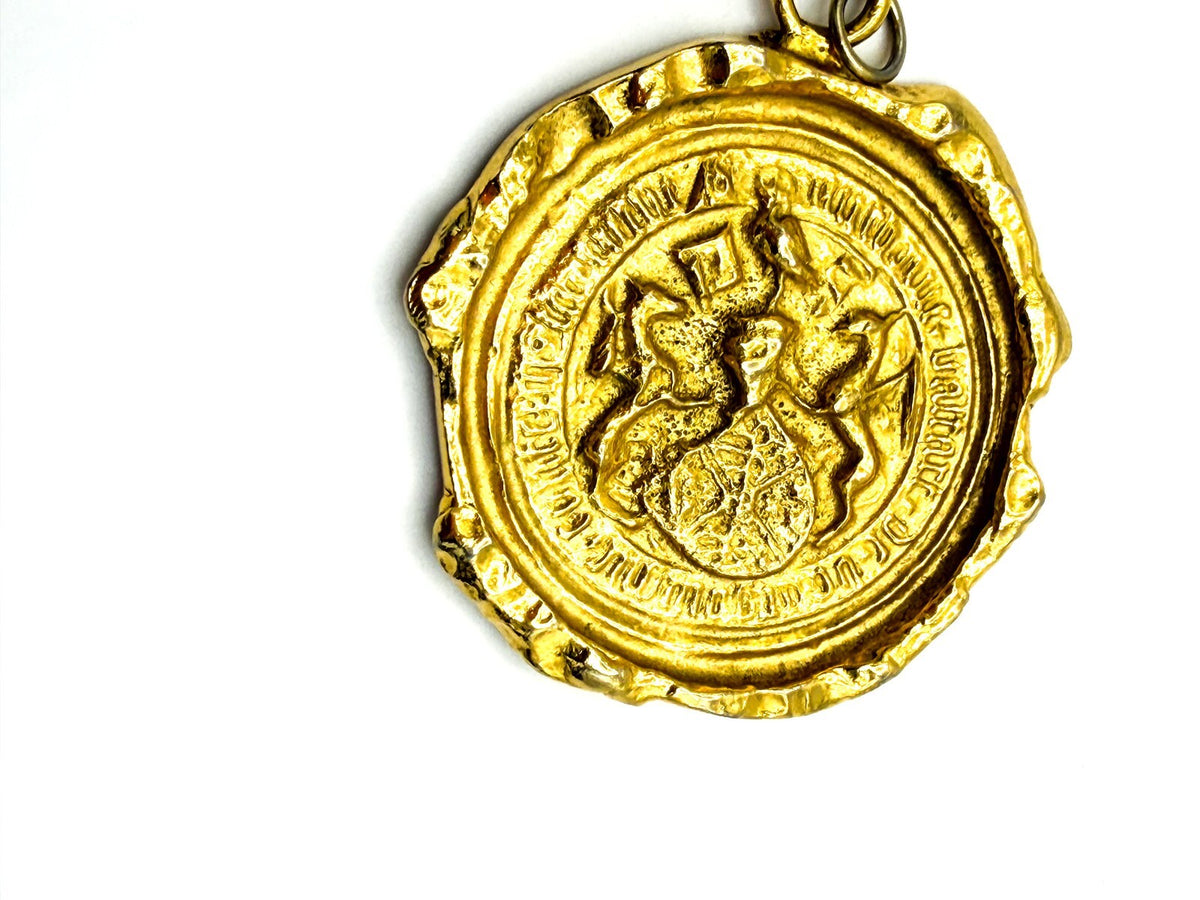 Vintage Accessocraft Etruscan Revival Medallion Pendant – Byzantine Eagle Crest