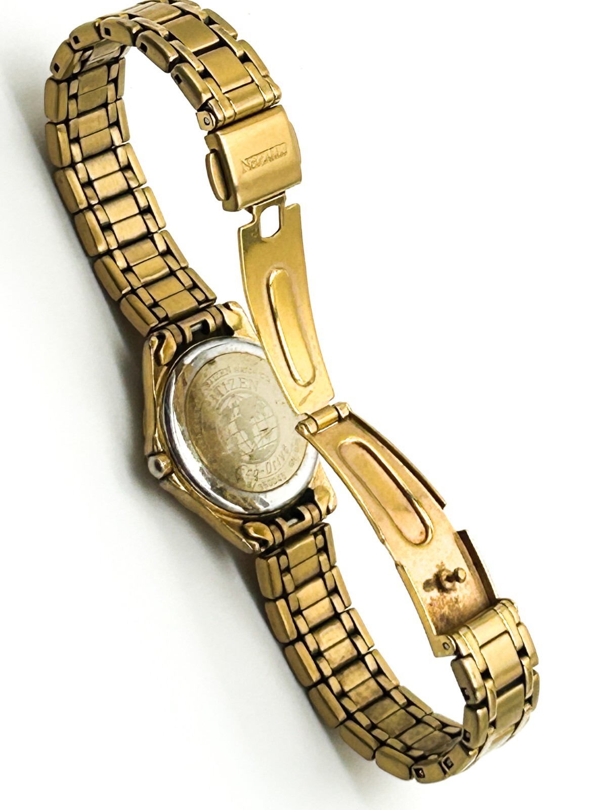 Citizen Eco Drive Ladies Gold Tone Watch Date Bracelet WR50 Japan Analogue