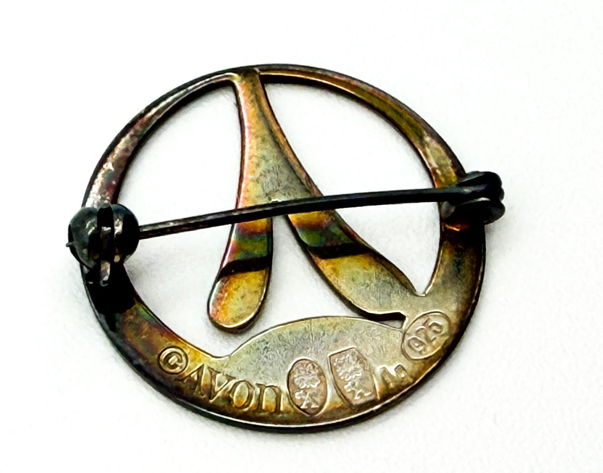 Avon 925 Sterling Silver Circular Brooch 1983 – Signed Vintage Pin