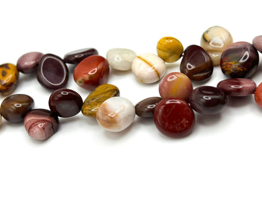 Mookaite Jasper Beaded Irregular Pebble-style Necklace - Gemstone Boho