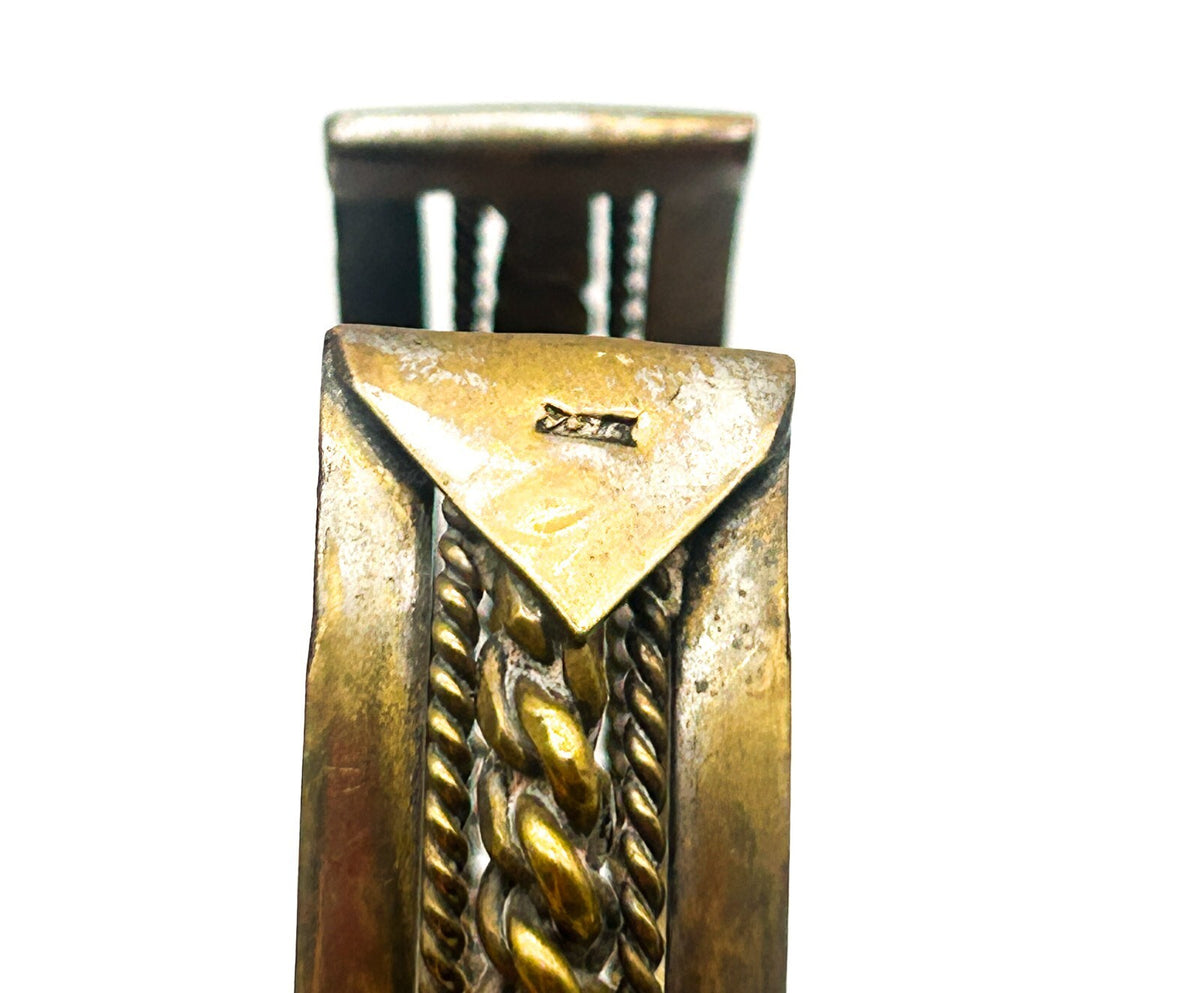 Vintage Bedouin Brass Cuff Bracelet Sinai Bohemian Rope Statement Bangle