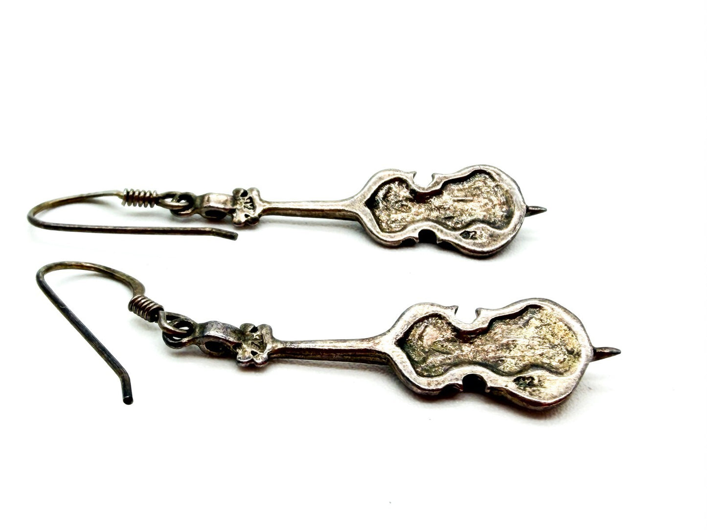 Sterling Silver 925 Double Bass Earrings Strings Instrument Novelty Music Gift