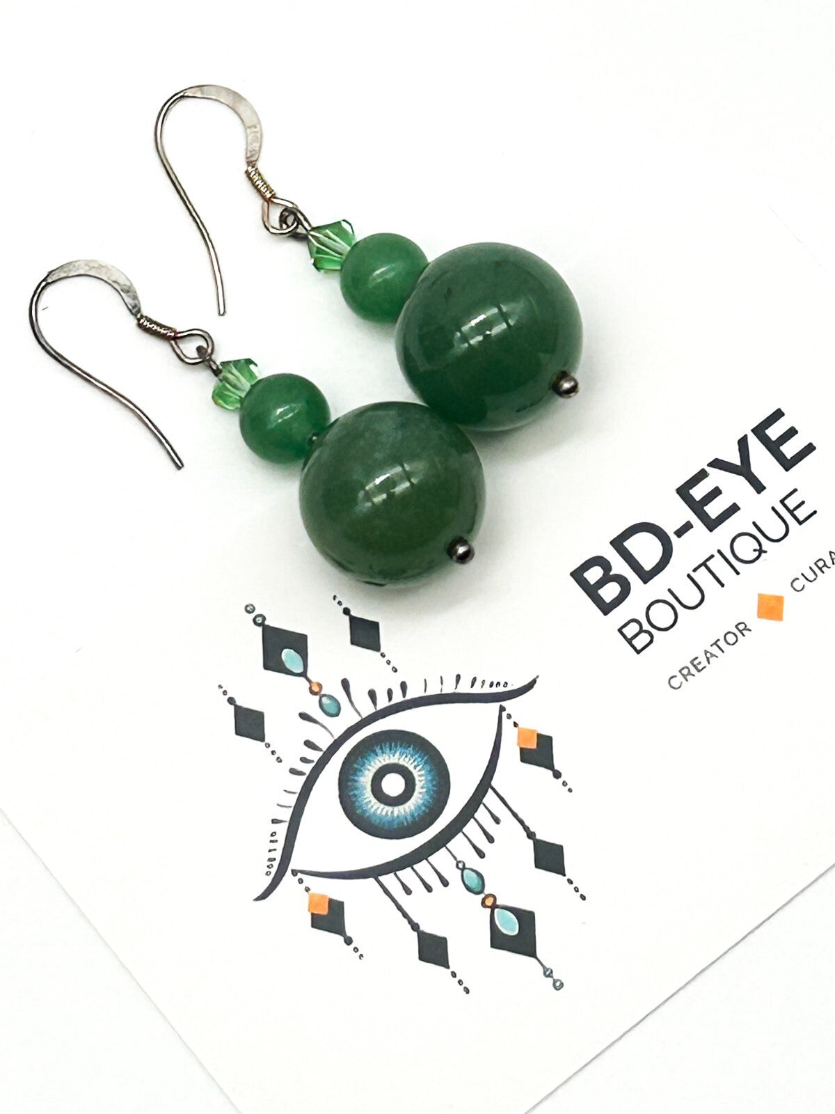 Aventurine Necklace & Earrings Set 925 Sterling Silver Pendant Bale 21”