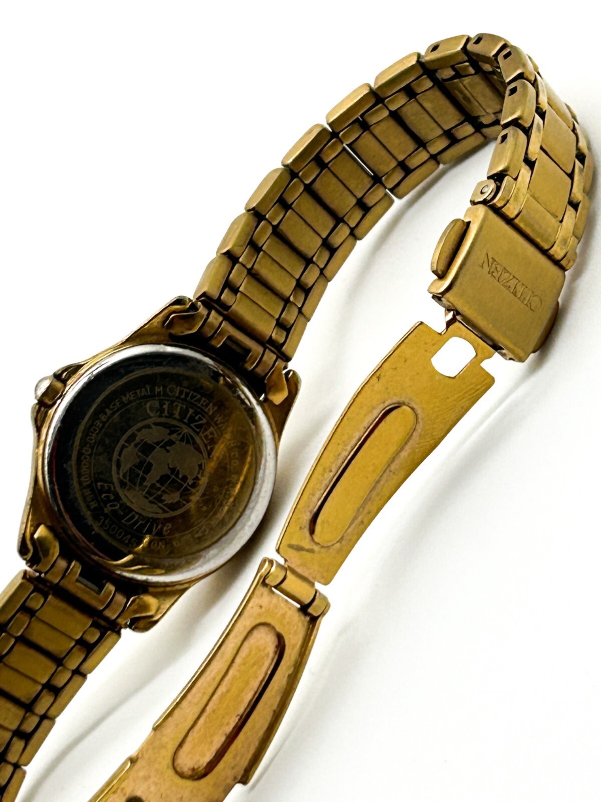 Citizen Eco Drive Ladies Gold Tone Watch Date Bracelet WR50 Japan Analogue