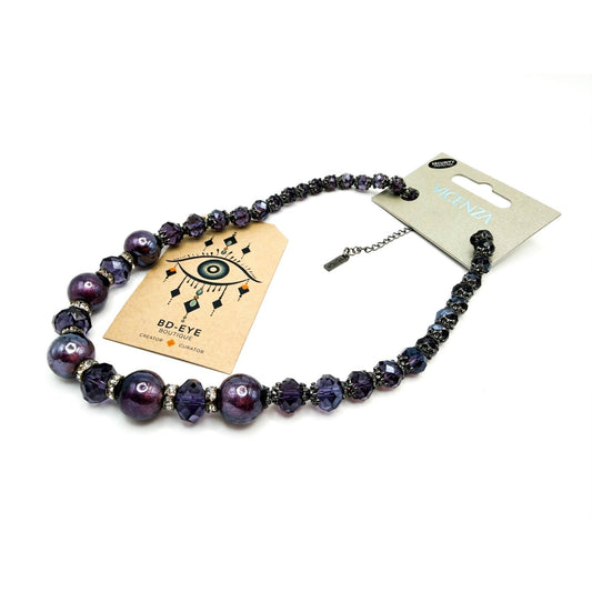 Vicenza Purple Faceted Glass Necklace – New with Tags