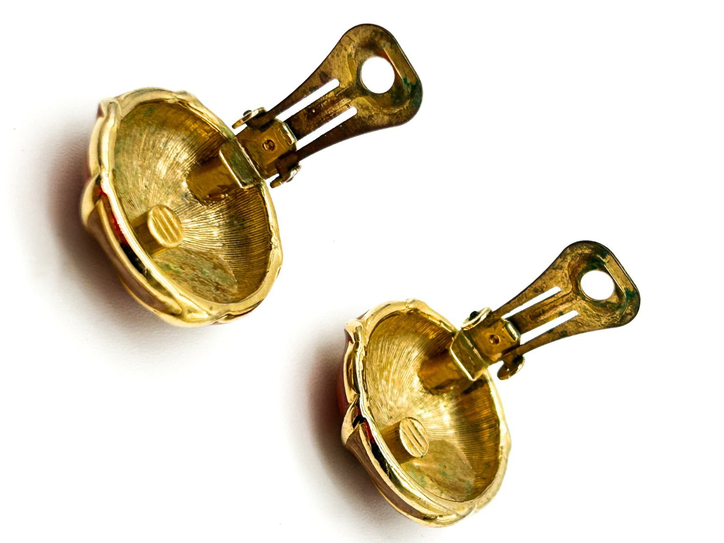 Vintage Chunky Gold and Silver Tone and Enamel Clip On Earrings Bundle 80s Retro