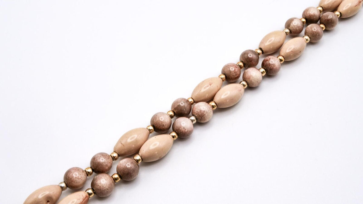 Vintage Bisque Bead Strand