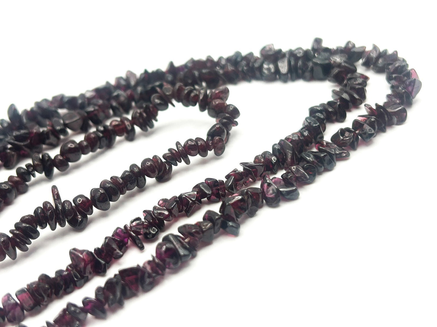 Vintage Garnet Chip Necklace & Matching Bracelet Set - Gemstone Deep Red Boho