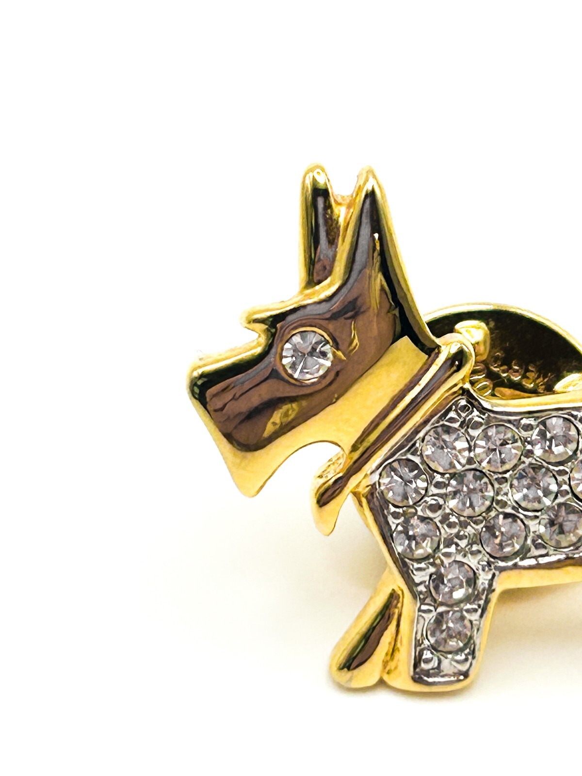 Vintage Signed Ballou REG'D / Ciro Gold Tone Scottish Terrier Scottie Dog Brooch