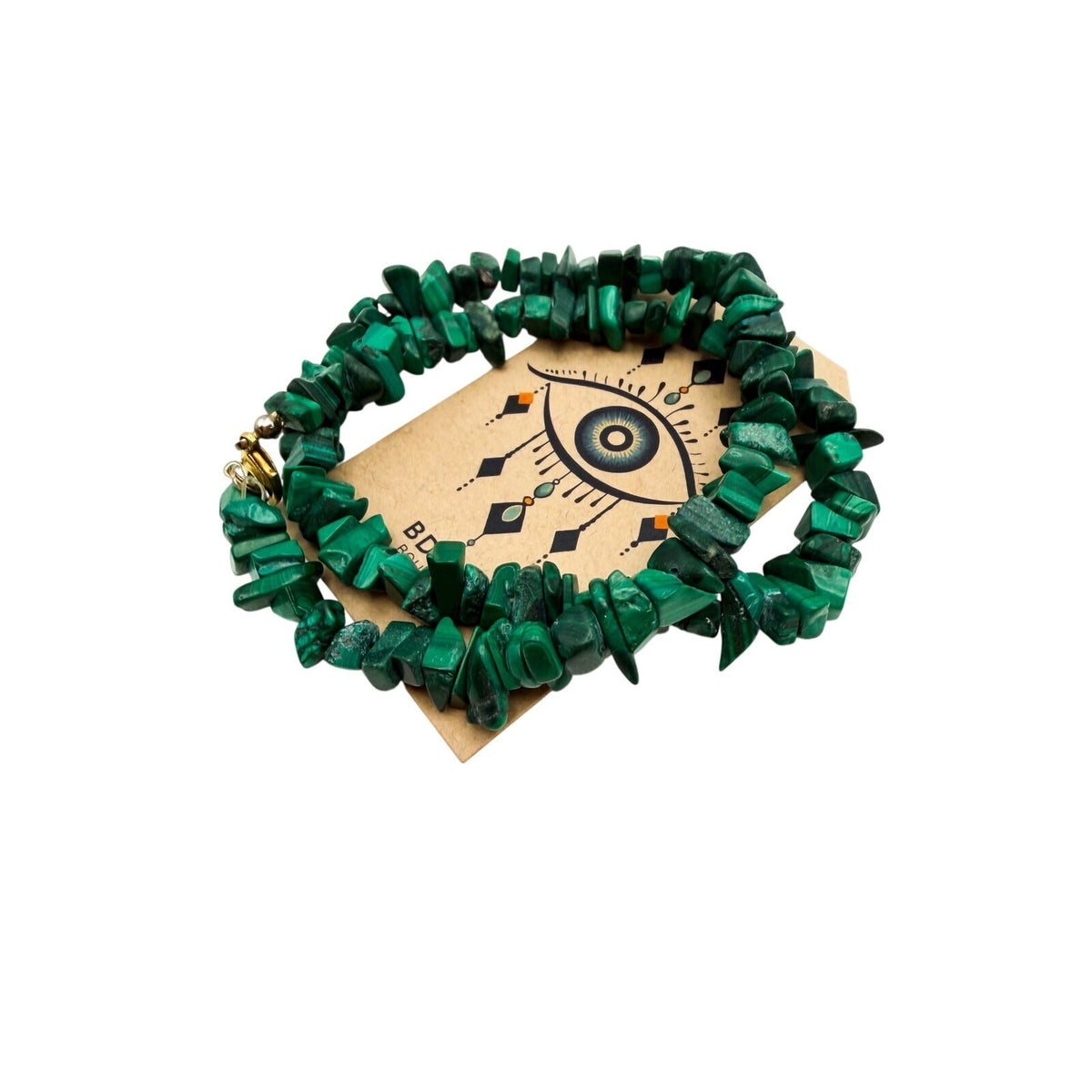 Vintage Malachite Chip Necklace - Semi-precious Gemstones - 19" - Boho, Green