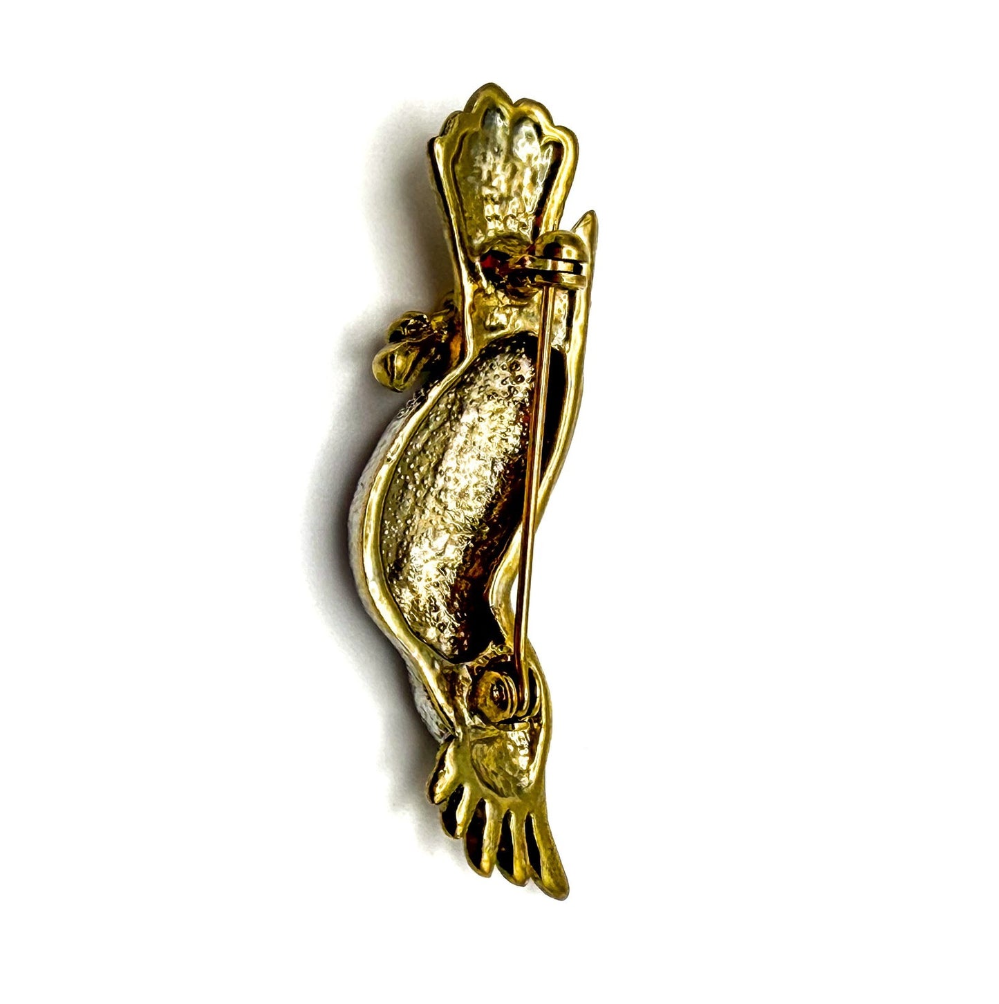 Vintage Cockatoo Brooch - Gold and Silver Tone Figural Design