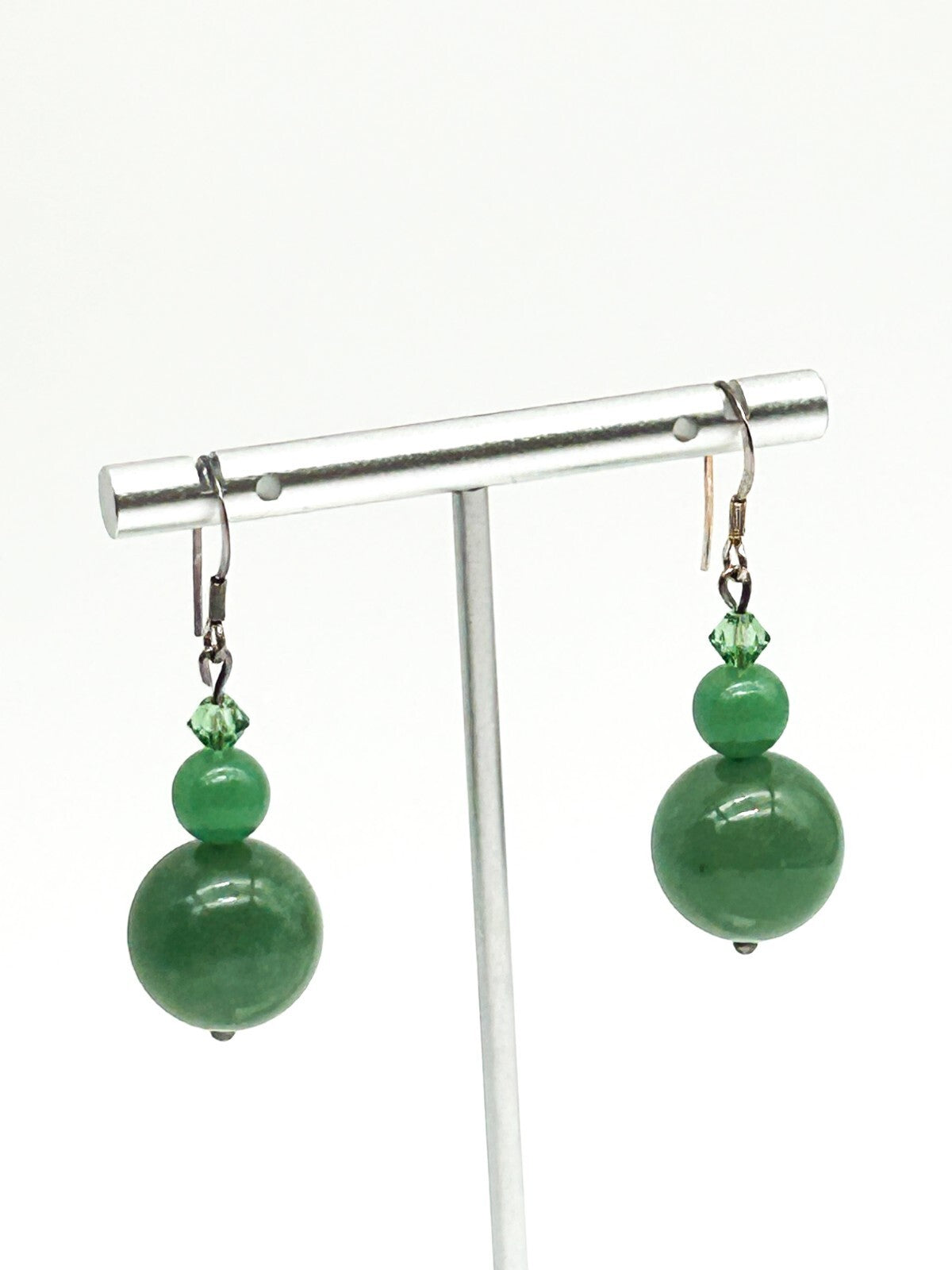 Aventurine Necklace & Earrings Set 925 Sterling Silver Pendant Bale 21”