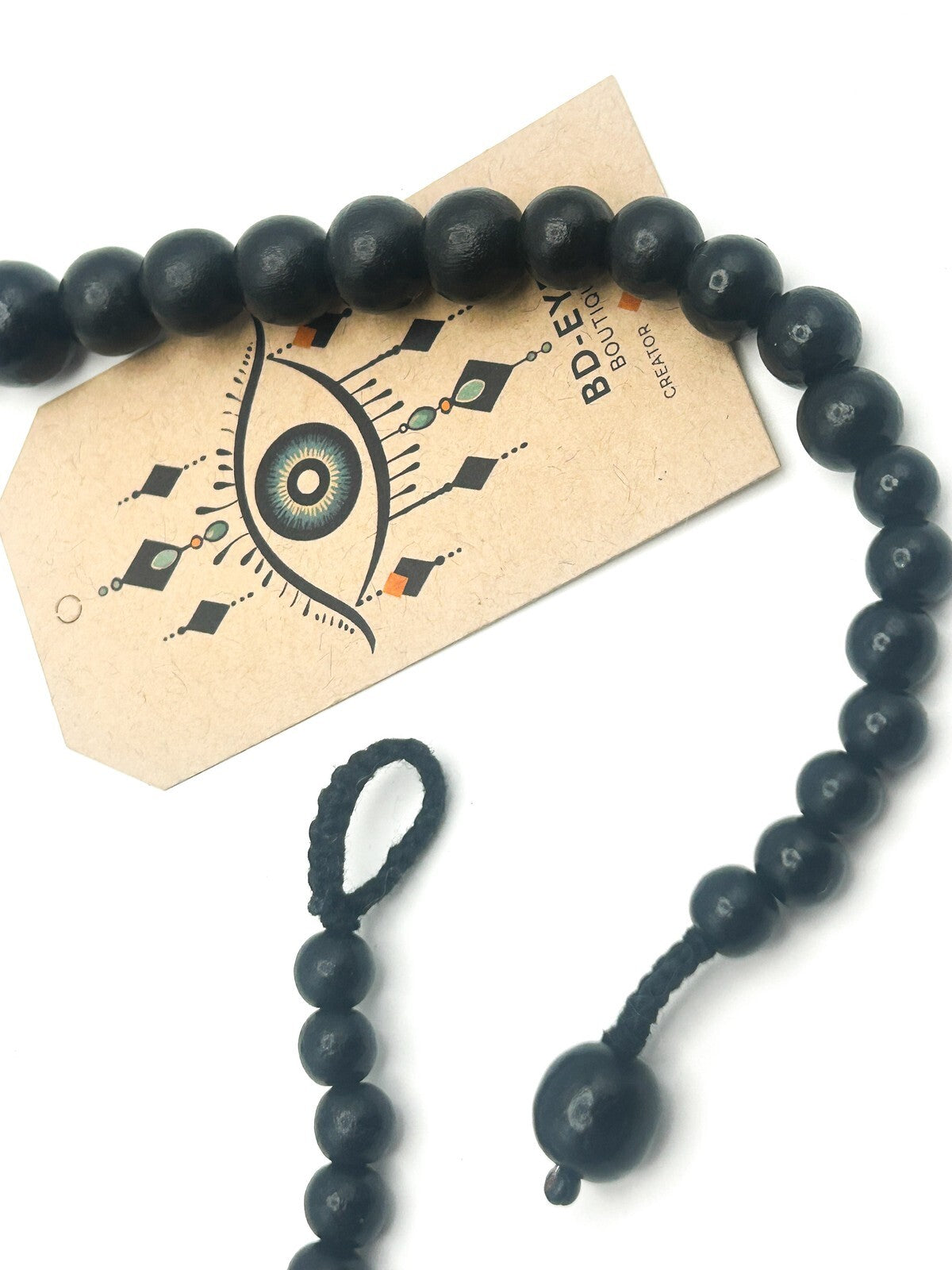 Chunky Black and Yellow-Green Floral Print Long Beaded Wood Necklace Flower
