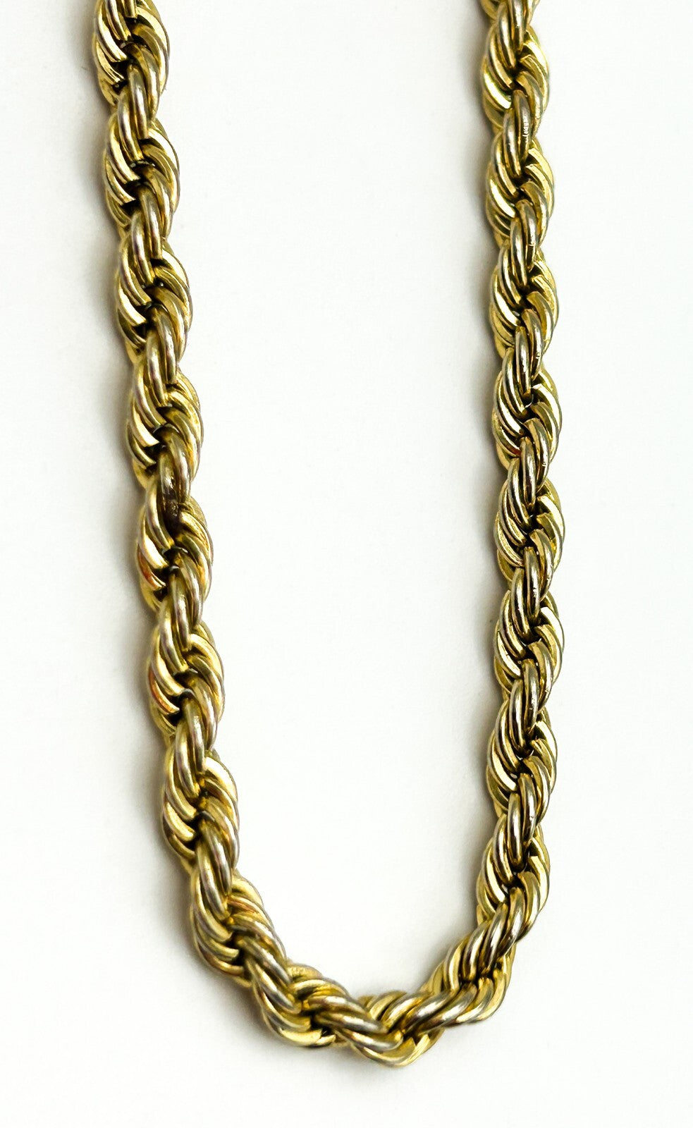 Gold Tone Rope Chain Necklace 18” Twisted Chain Minimal Classic Everyday