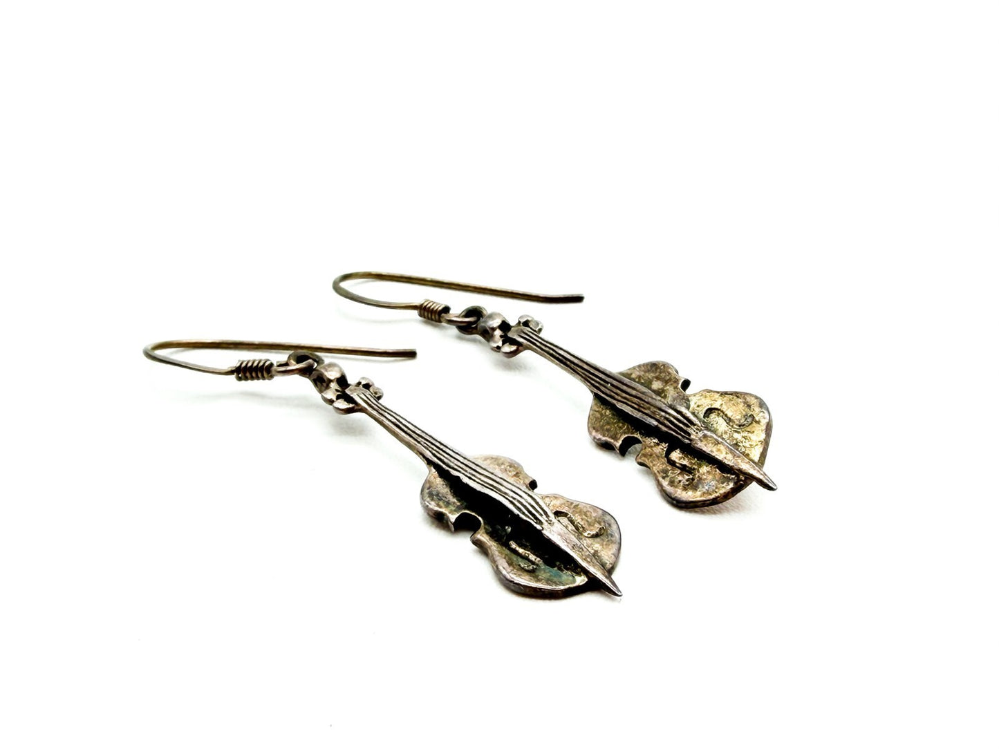Sterling Silver 925 Double Bass Earrings Strings Instrument Novelty Music Gift