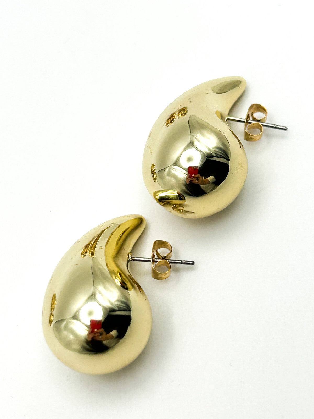 Gold Tone Statement Stud Earrings Set Knot Swirl Teardrop Trio