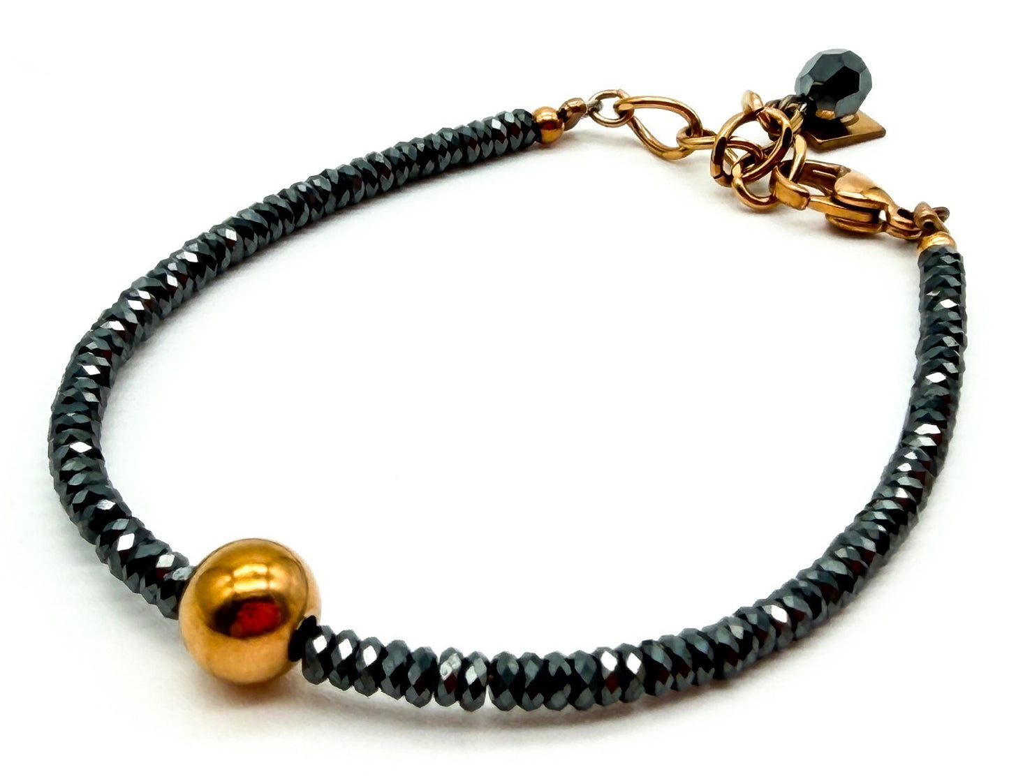 Coeur De Lion Bracelet Hematite Titanium Oxide Rose Gold Plated Elegant