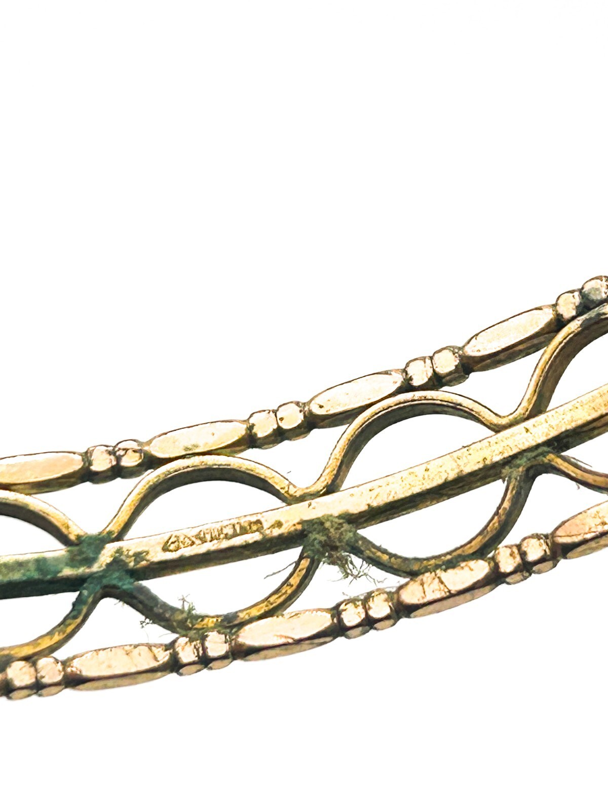 Antique Rolled Gold Openwork Bangle Art Deco Geometric Hallmarked 7cm