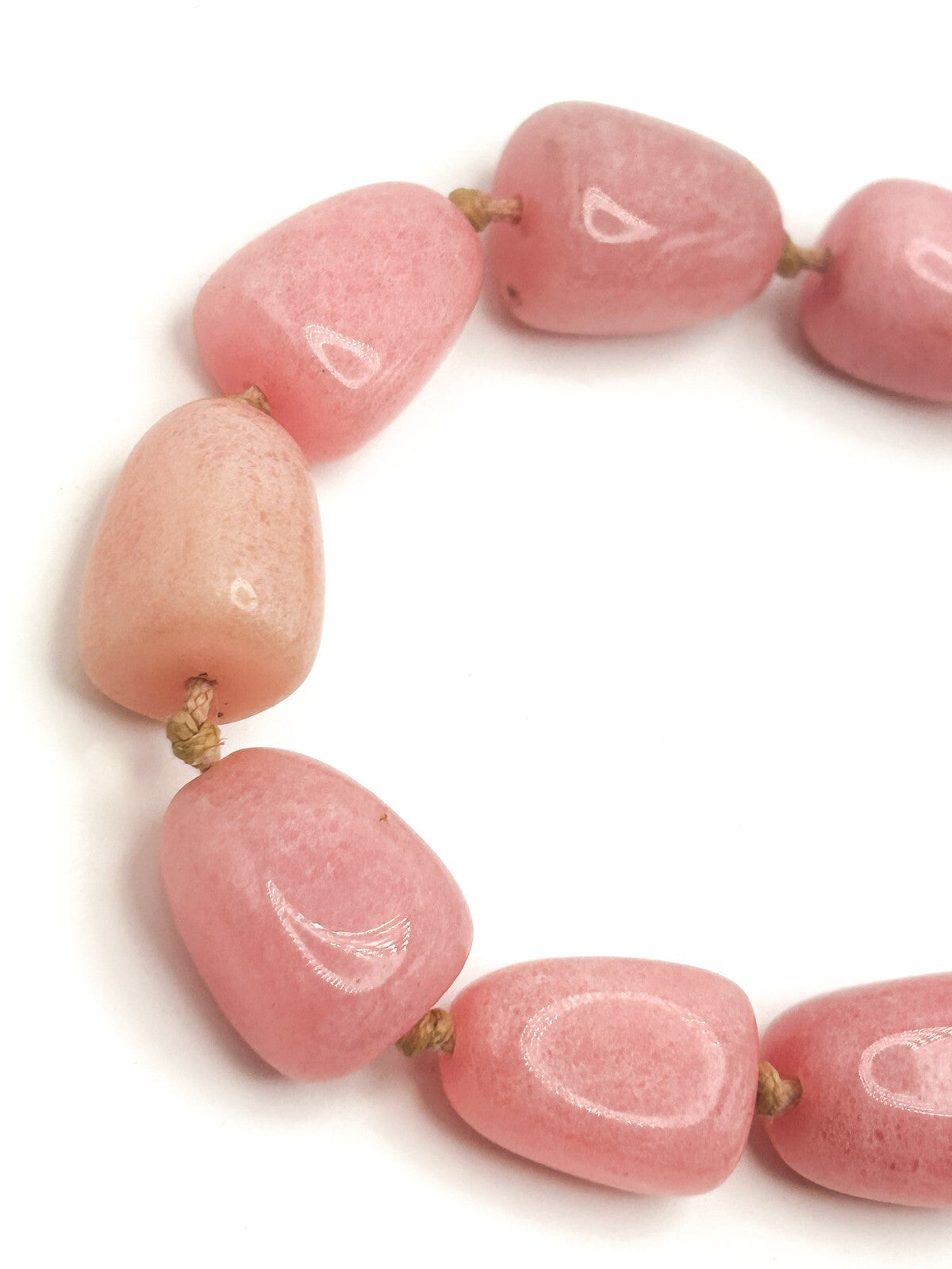Lola Rose Pink Jade Chunk Necklace – Adjustable Cord boho