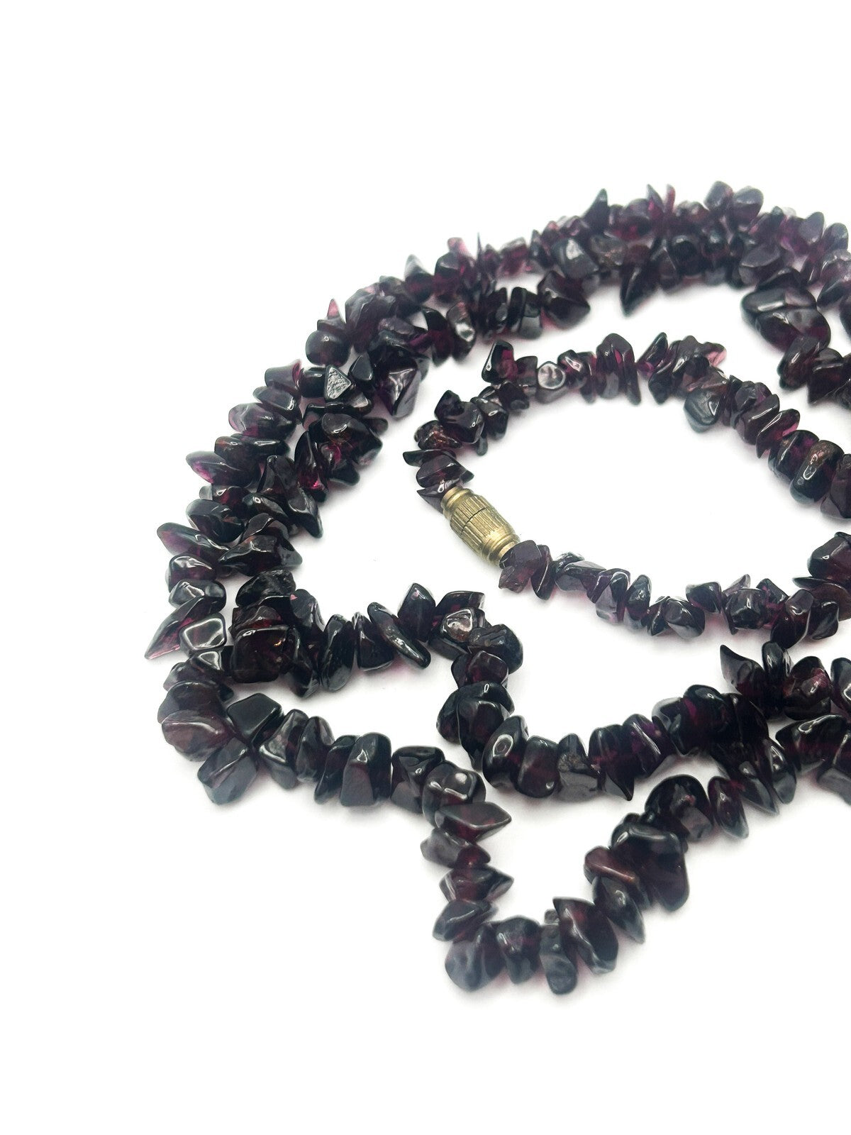Vintage Garnet Chip Necklace & Matching Bracelet Set - Gemstone Deep Red Boho