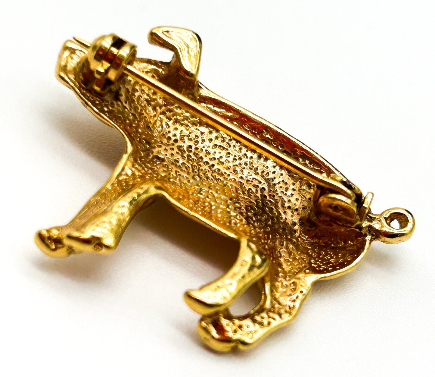 Cute Pig Brooch Gold Tone Figural Animal Pin Vintage