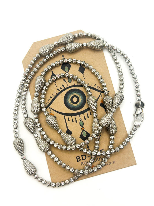 Signed OFFICINA BERNARDI Sterling Silver 925 Italy Long Necklace – 30”