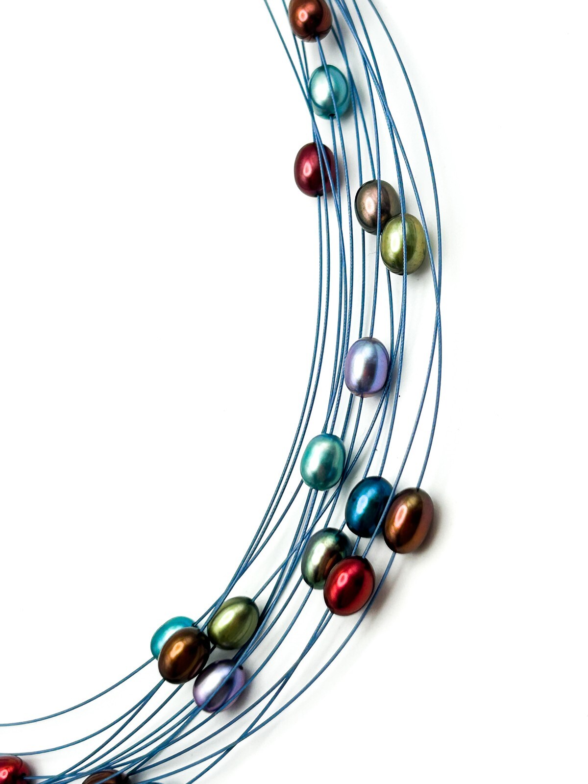 Honora Freshwater Pearl Necklace Floating Multi Strand 925 Silver Signed NWT