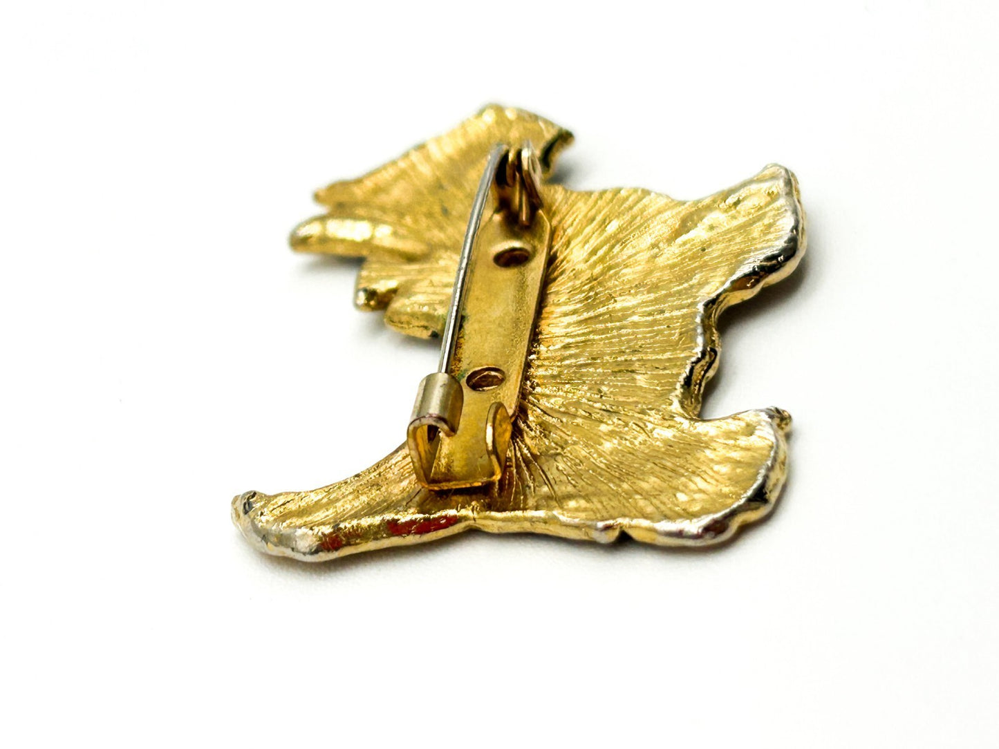 Vintage Gold Tone Black Enamel Scottish Terrier Brooch Scottie Pin Rhinestone