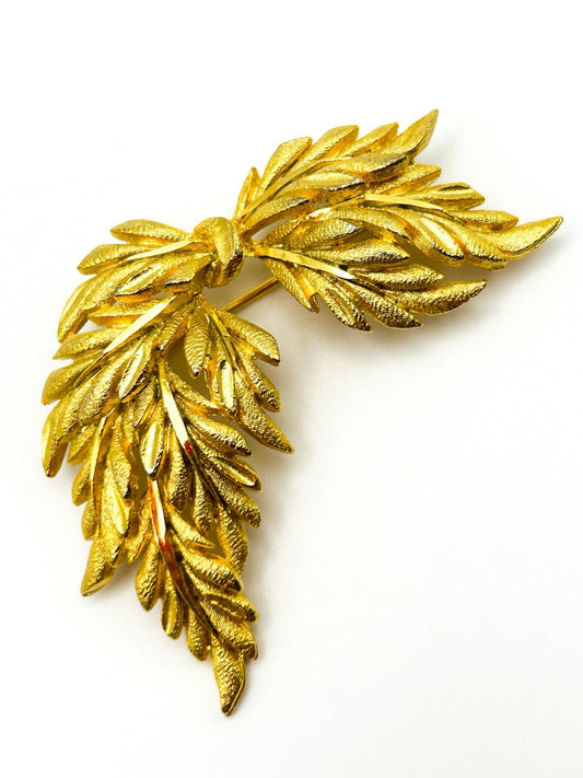 Vintage (60s) Signed Sphinx Gold Tone Wheat Sheaf Bow Brooch